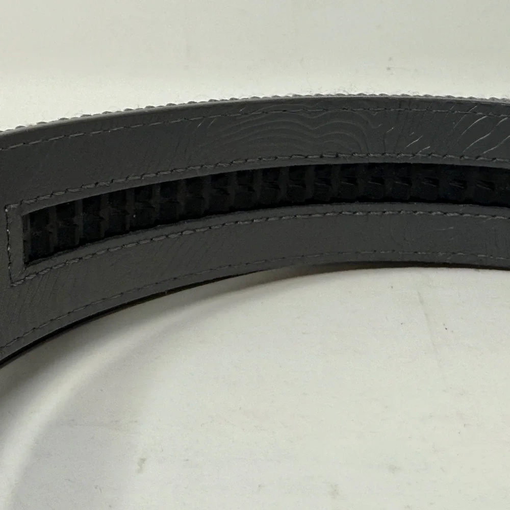 Mission Belt Mens Grey Webbed Nylon Ratchet Metal Buckle L XL 1.25in B165